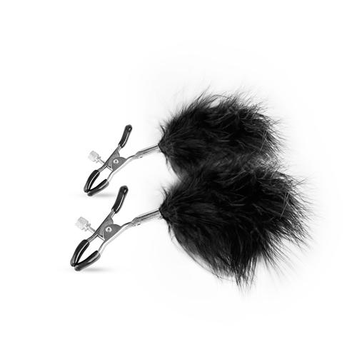Aura Adjustable Nipple Clamps with Feathers