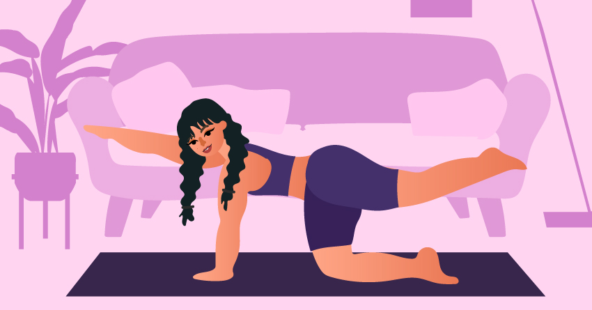 A woman doing yoga poses. 