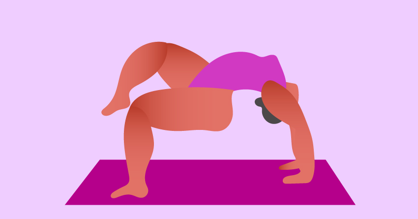 A woman doing a yoga pose. 