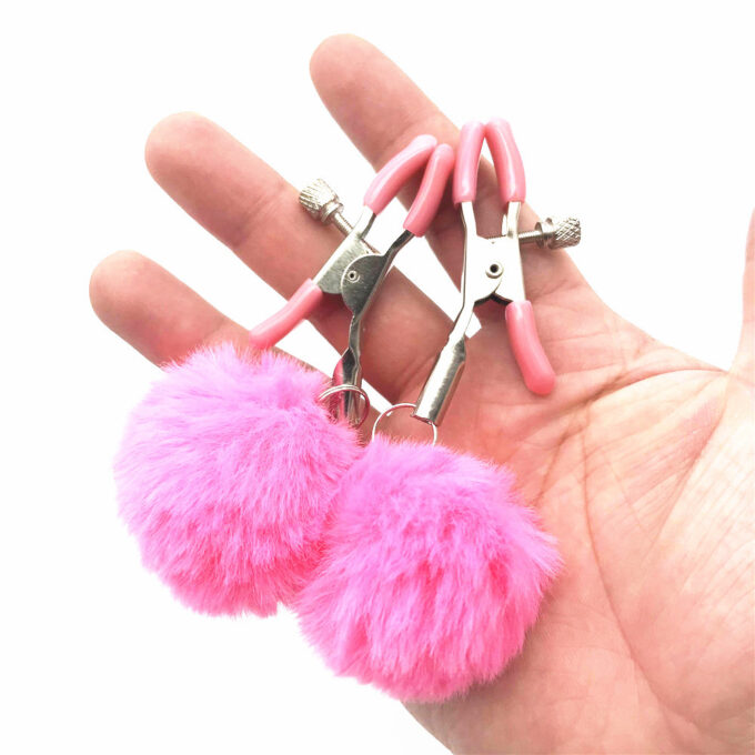 Poppy Adjustable Nipple Clamps with Fur