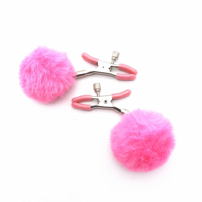 Poppy Adjustable Nipple Clamps with Fur