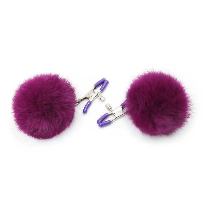 Poppy Adjustable Nipple Clamps with Fur