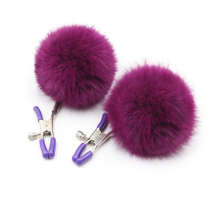 Poppy Adjustable Nipple Clamps with Fur