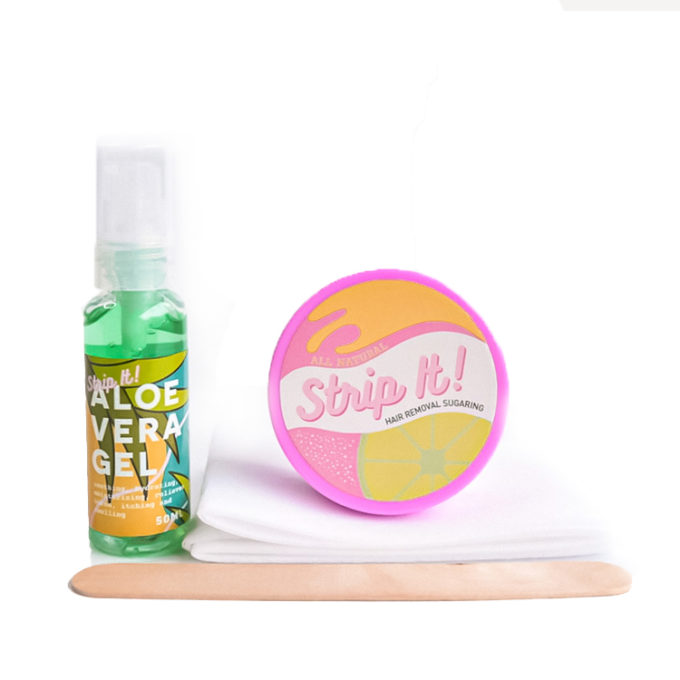 Strip It! Hair Removal Sugaring Kit (80g) & Aloe Vera Gel (50ml)