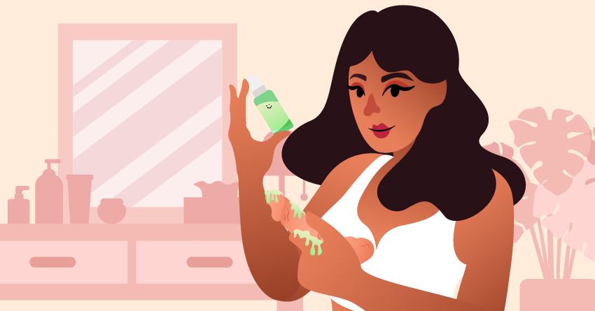 A woman applying lube to her vibrating dildo. 