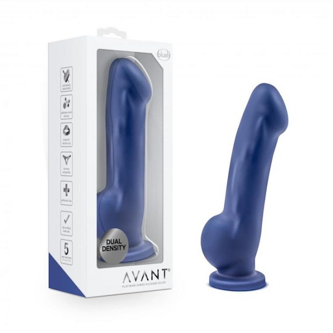 Avant Ergo Dildo With Suction Cup - Indigo