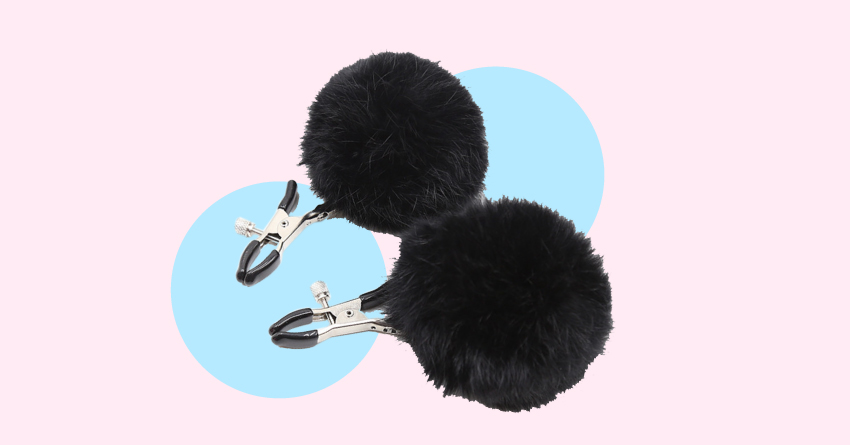 Poppy Adjustable Nipple Clamps with Fur