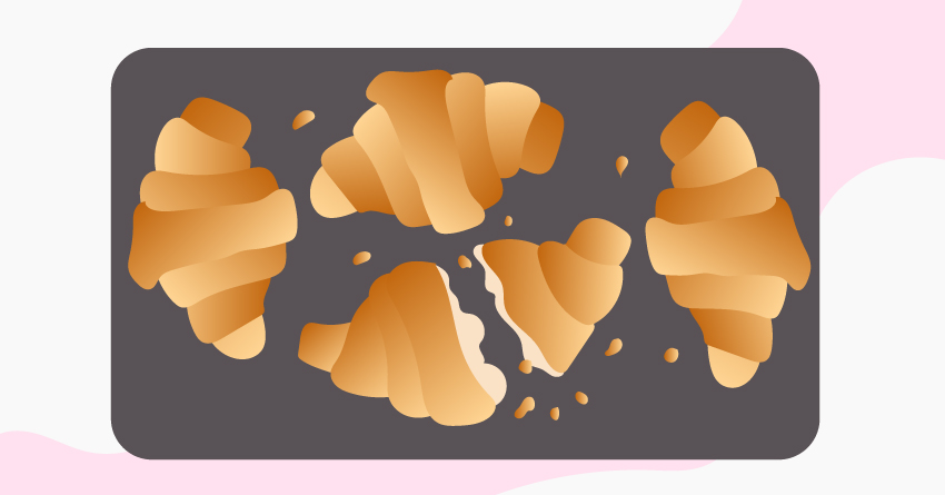 A tray filled with croissants. 