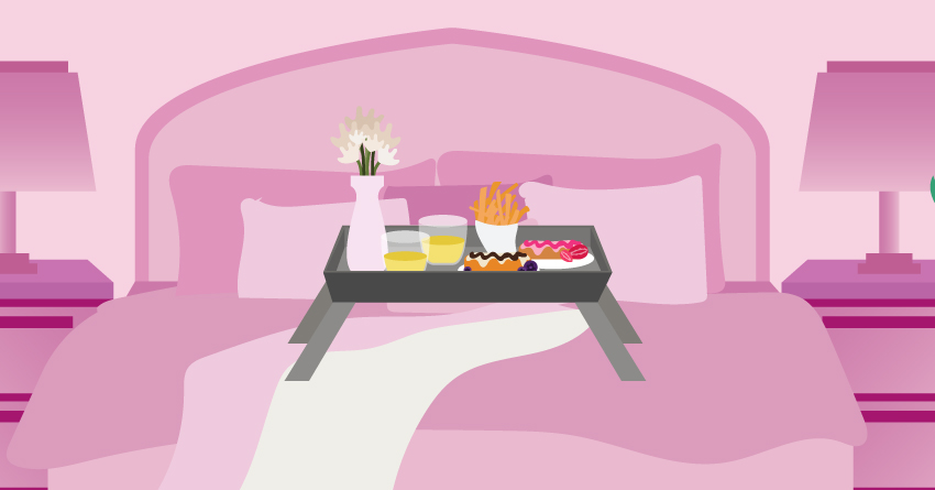 Breakfast in bed. 