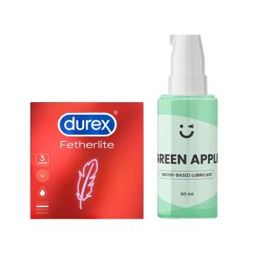 Durex Fetherlite Condoms & Water-Based Lubricant Set