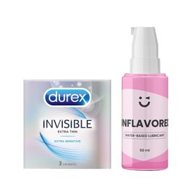 Durex Invisible Condoms & Water-Based Lubricant Set