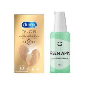 Durex Nude 10s Condoms & Water-Based Lubricant Set (Latex-Free)
