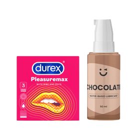 Durex Pleasuremax Condoms & Water-Based Lubricant Set