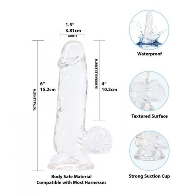 Crystal Addiction 6-Inch Clear Dildo