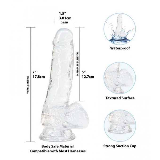 Crystal Addiction 7-inch Clear Dildo