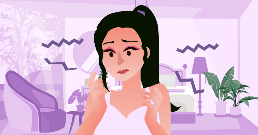 A woman stressing out about her wedding night. 
