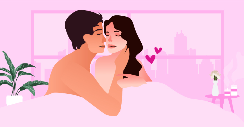 A couple having sex. 