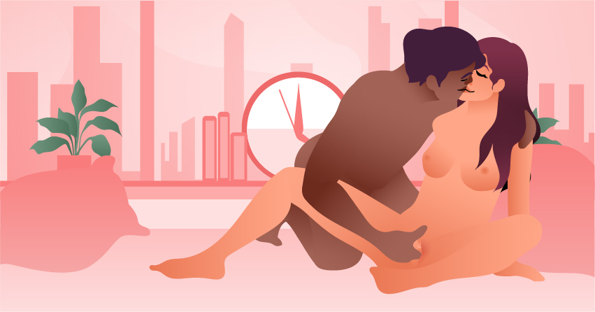 A man fingering his girlfriend while they make out. 