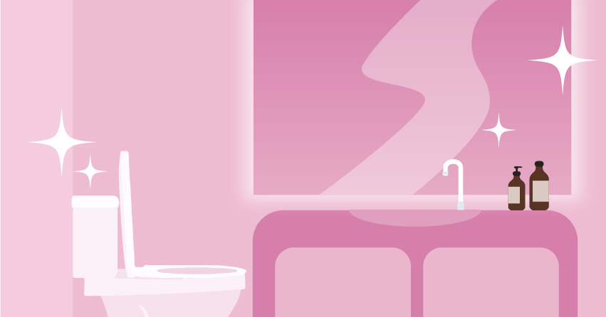 A spotlessly clean aircraft lavatory. 