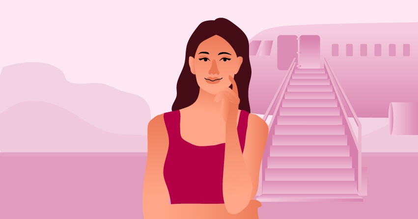 A smiling woman as she thinks about something. 