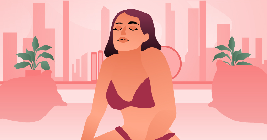 A woman moaning in pleasure. 