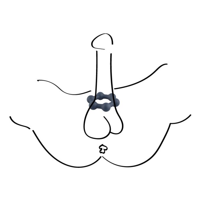 Boners Hexagon Cock Ring With Steel Balls