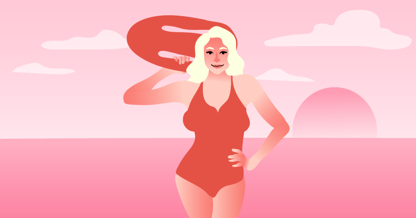 A female lifeguard. 