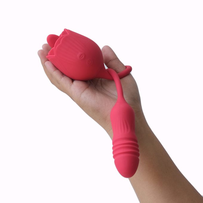 Red Rose Tongue Licker and Thrusting Vibrator