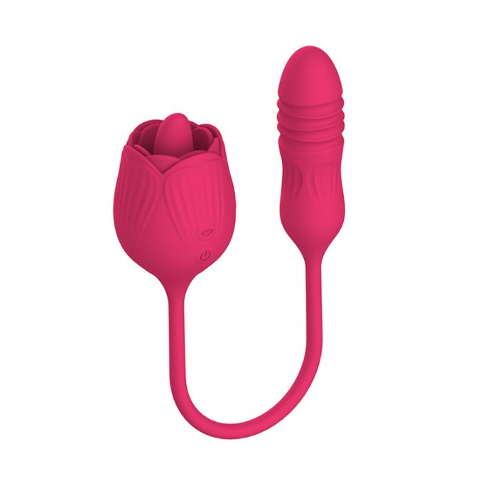 Red Rose Tongue Licker and Thrusting Vibrator