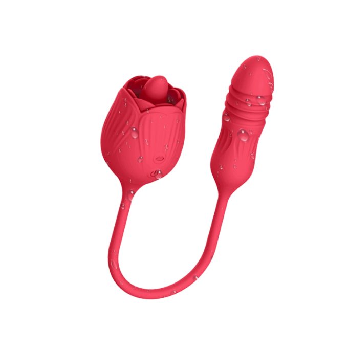 Red Rose Tongue Licker and Thrusting Vibrator