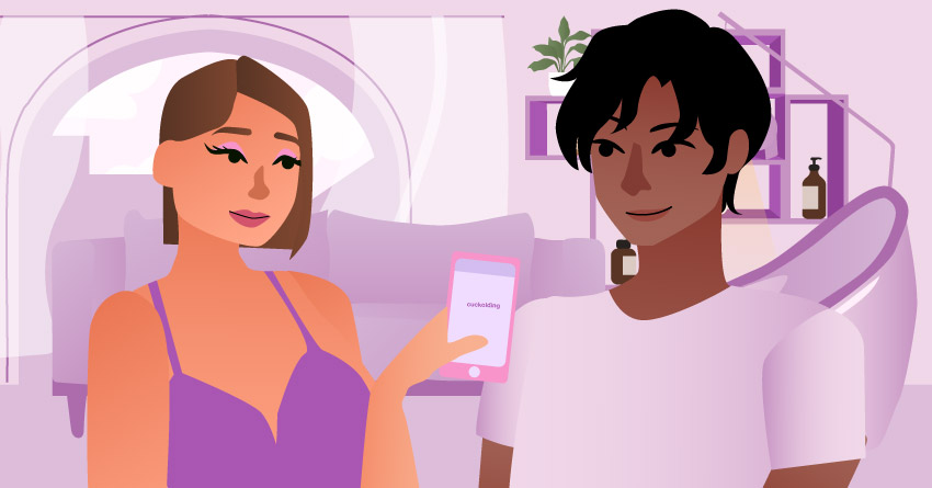 A woman introducing cuckolding to her boyfriend. 