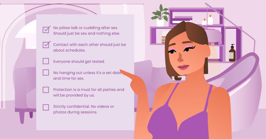 A woman setting ground rules for her cuckolding arrangement. 