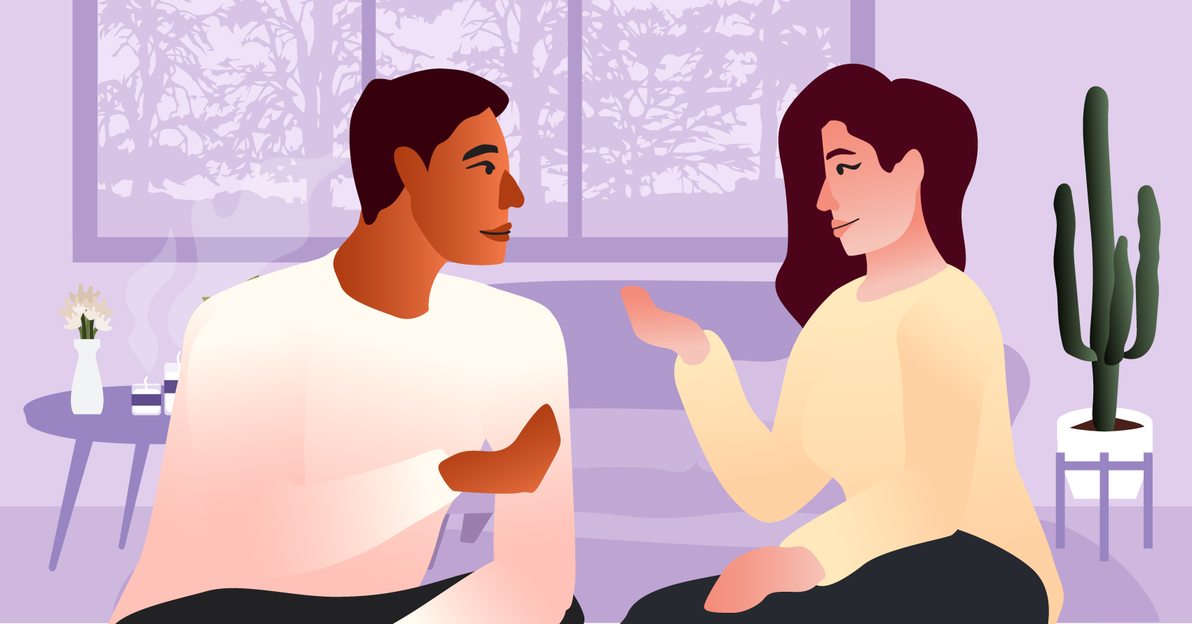 A couple having discussion at home. 