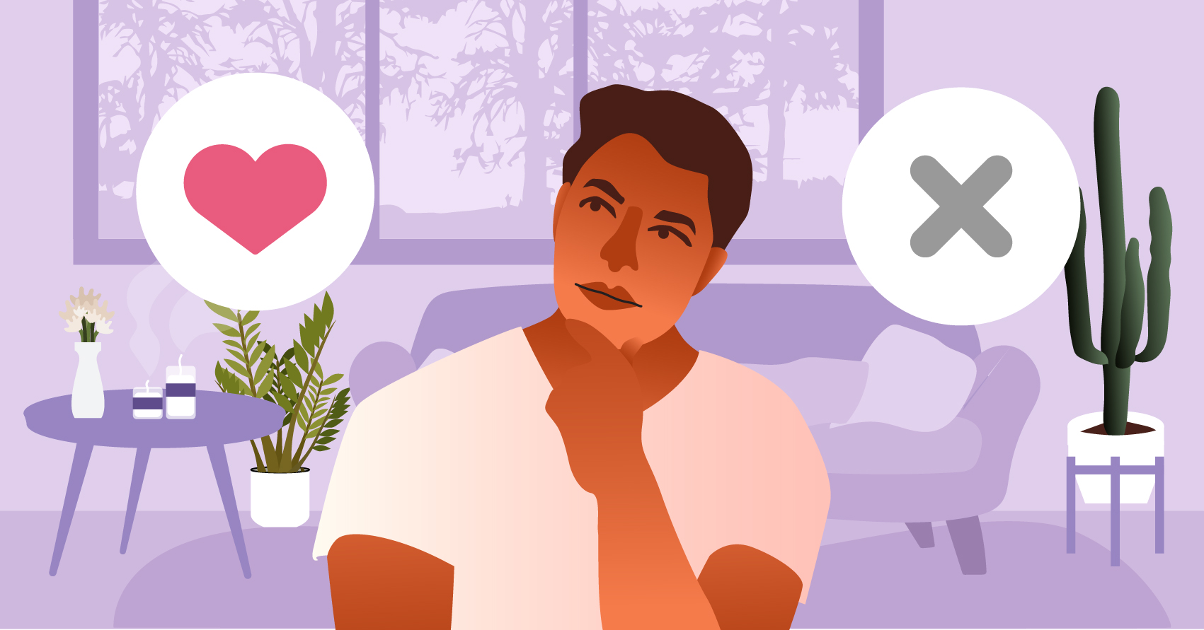 A man contemplating if he should go back to the dating scene. 