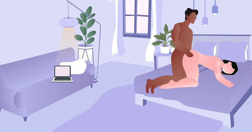 A couple in a "Doggy Style" sex position. 