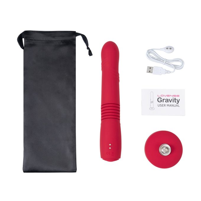Lovense Gravity App-Controlled Thrusting and Vibrating Dildo