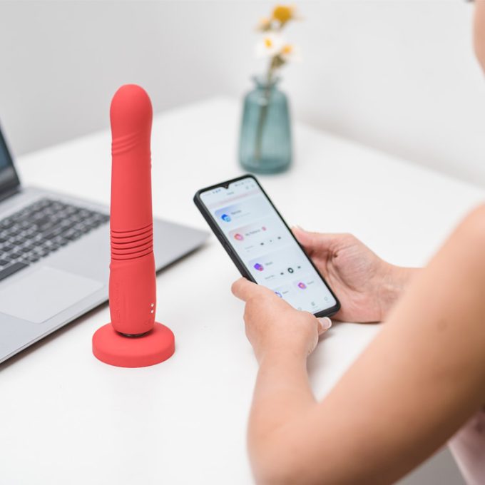 Lovense Gravity App-Controlled Thrusting and Vibrating Dildo