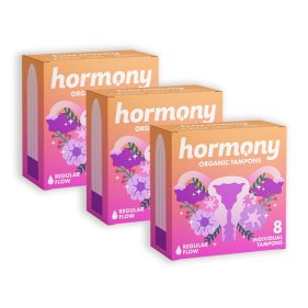 3-Pack Hormony Regular Organic Tampons 8s
