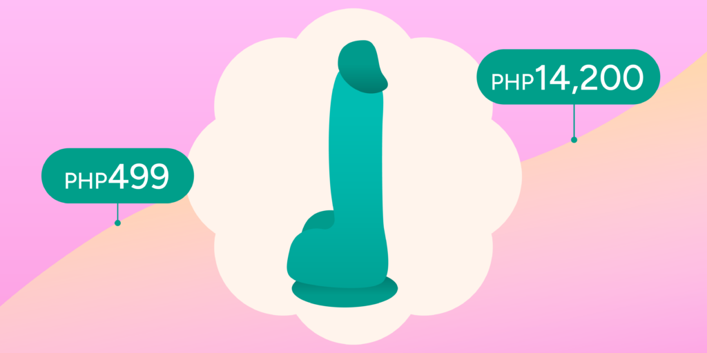 An illustration of a realistic dildo.